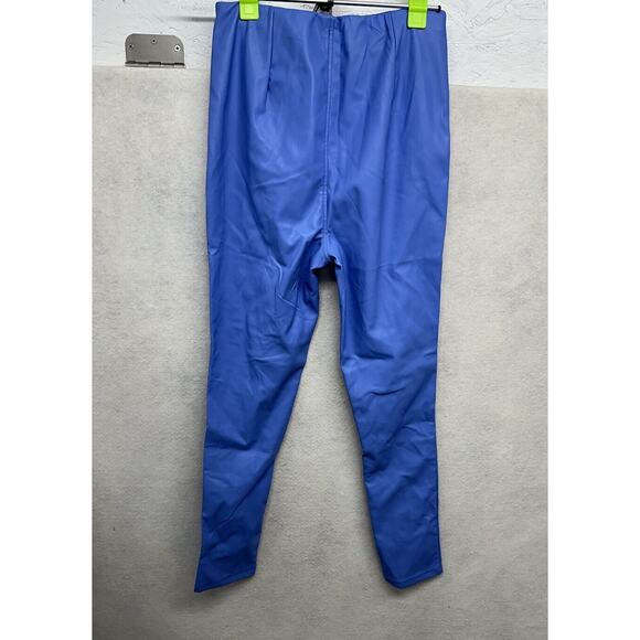 Pretty Little Thing Pants Womens‎ Size 6 Faux Leather Cornflower Blue - Picture 8 of 11